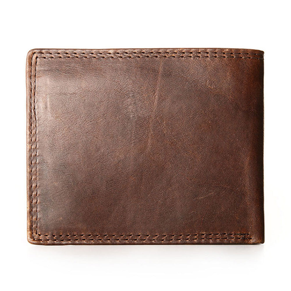 521 Crazy Horse Texture Cowhide Leather Men Folding Wallet RFID Blocking Cards Cash Storage Bag 521 Crazy Horse Texture Cowhide Leather Men Folding Wallet RFID Blocking Cards Cash Storage Bag